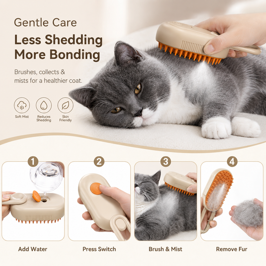 3-In-1 Steam Pet Brush